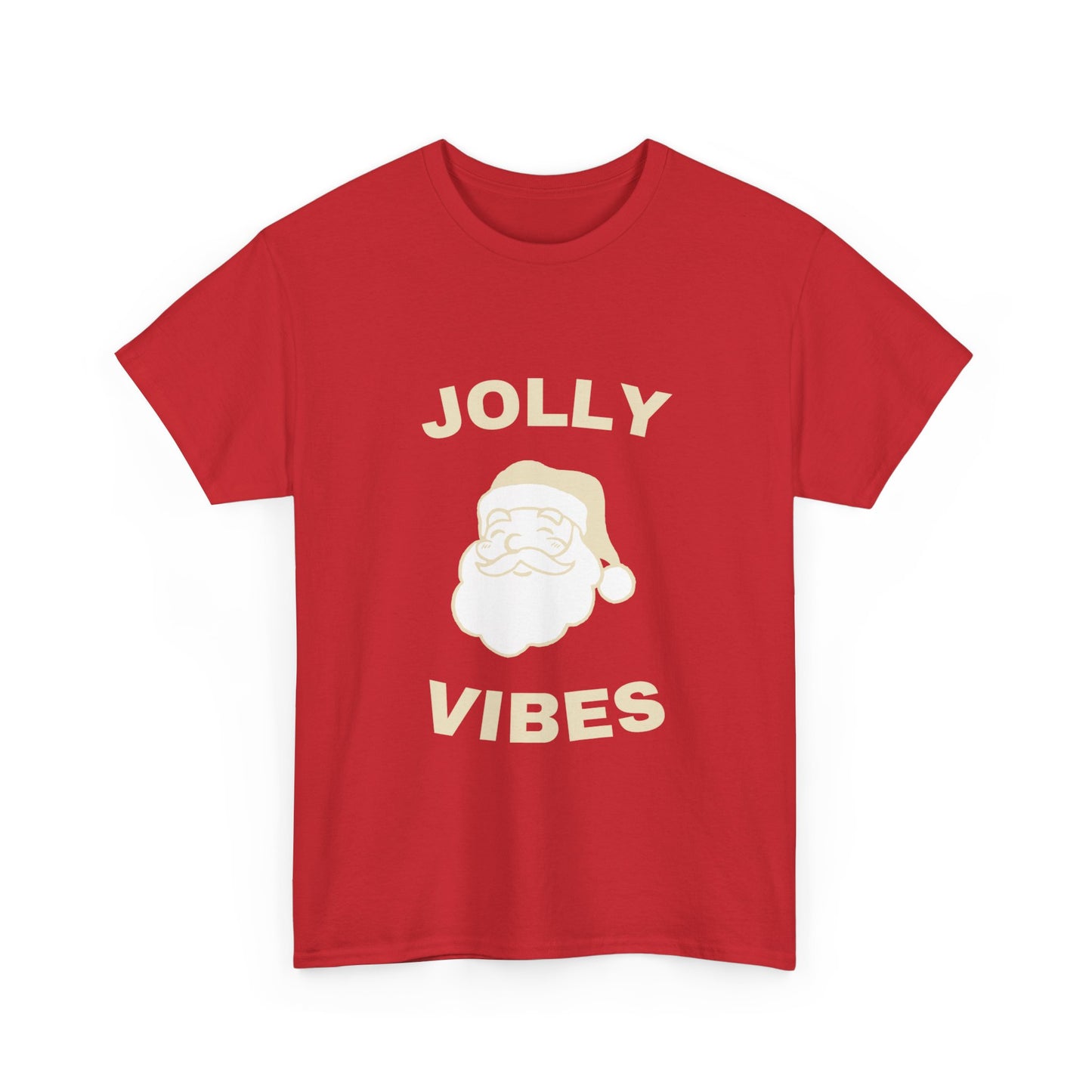 Jolly Vibes Unisex Heavy Cotton Tee for Holiday Cheer, Christmas Gift, Festive T-Shirt, Joyful Apparel, Family Gatherings