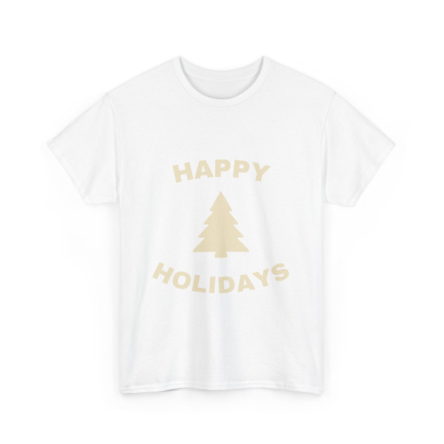 Happy Holidays Unisex Heavy Cotton Tee, Christmas Shirt, Holiday Gift, Festive Apparel, Winter Wear, Seasonal Tee