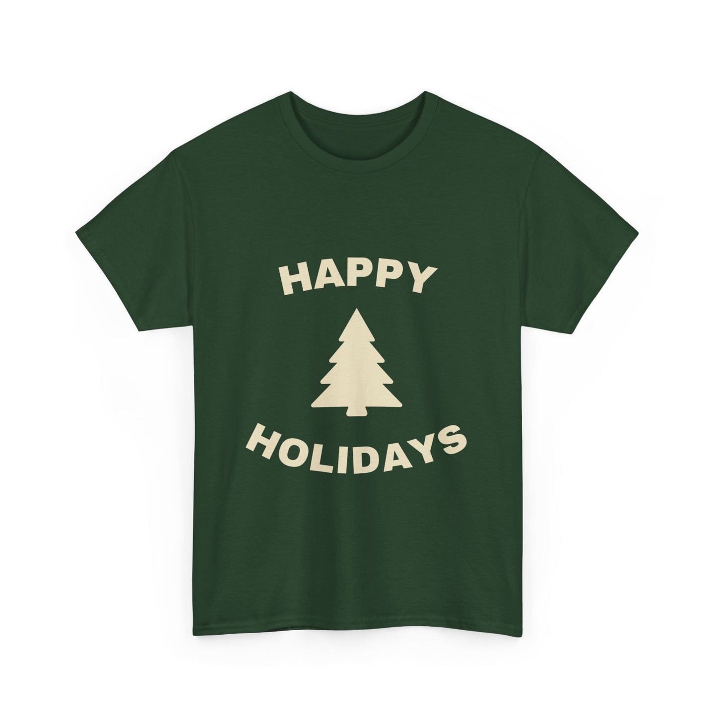 Happy Holidays Unisex Heavy Cotton Tee, Christmas Shirt, Holiday Gift, Festive Apparel, Winter Wear, Seasonal Tee