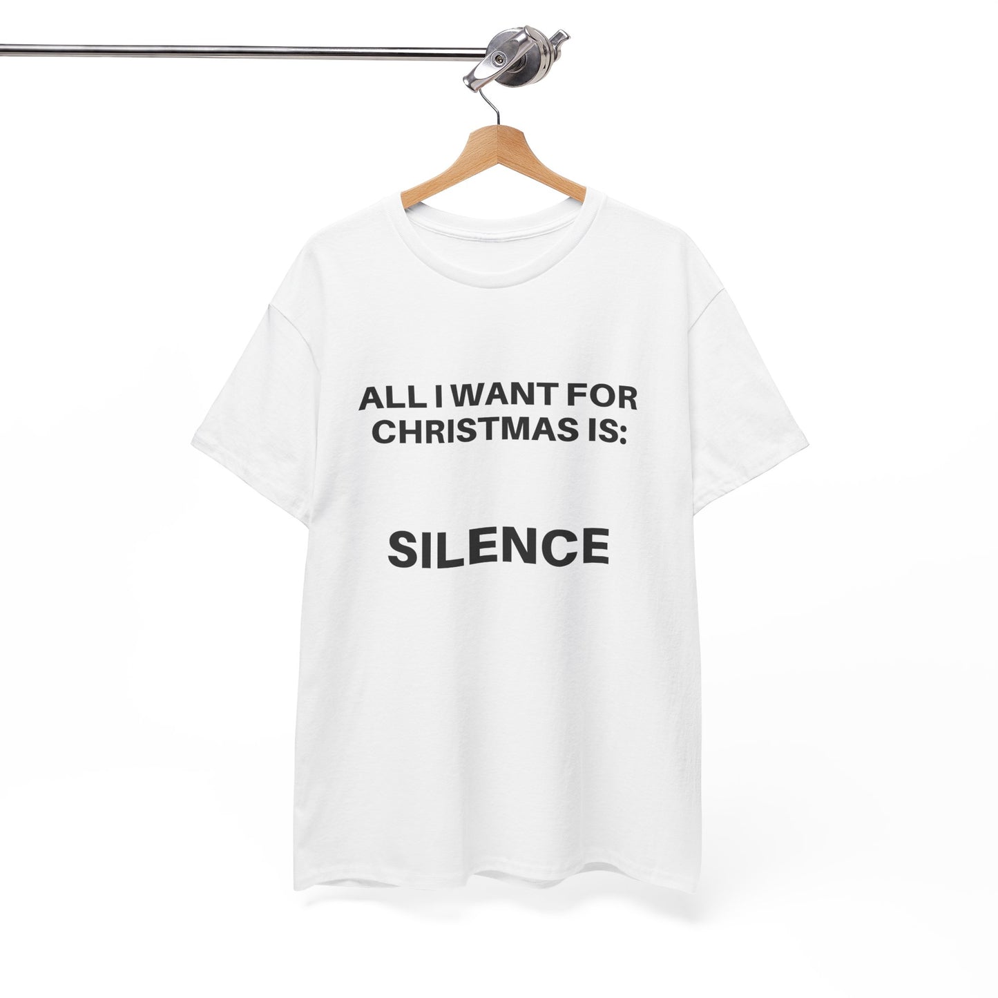 All I Want for Christmas is Silence Tee, Funny Holiday T-Shirt, Christmas Gift, Unisex Casual Wear, Introvert Shirt, Relaxation Gift