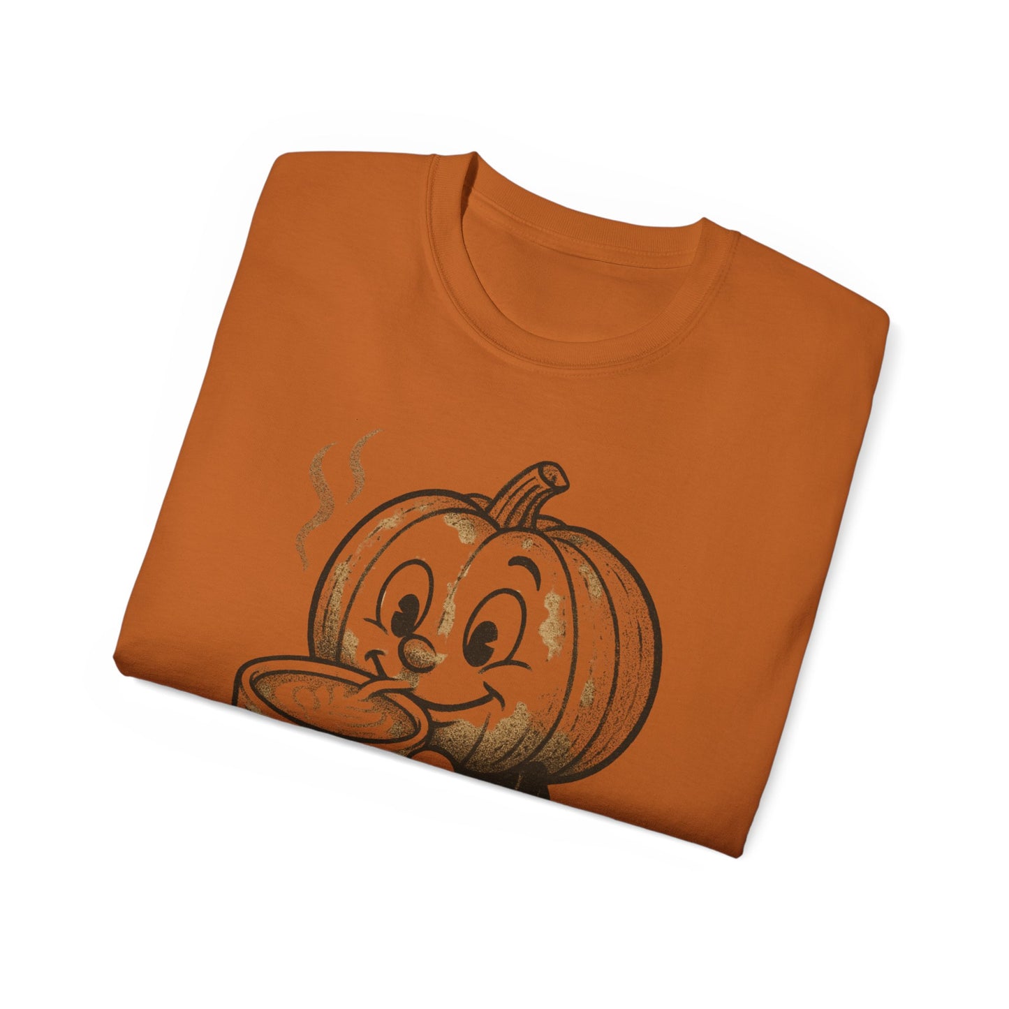 Cozy Pumpkin Coffee Tee, Fall T-Shirt, Halloween Shirt, Cute Unisex Tee, Gift for Pumpkin Lovers, Autumn Apparel