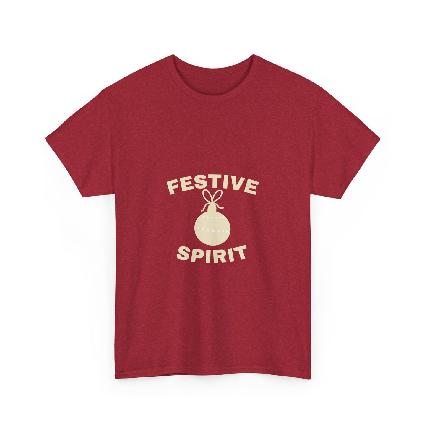 Festive Spirit Unisex Heavy Cotton Tee | Holiday T-Shirt, Christmas Apparel, Gift Idea, Casual Wear, Seasonal Fashion