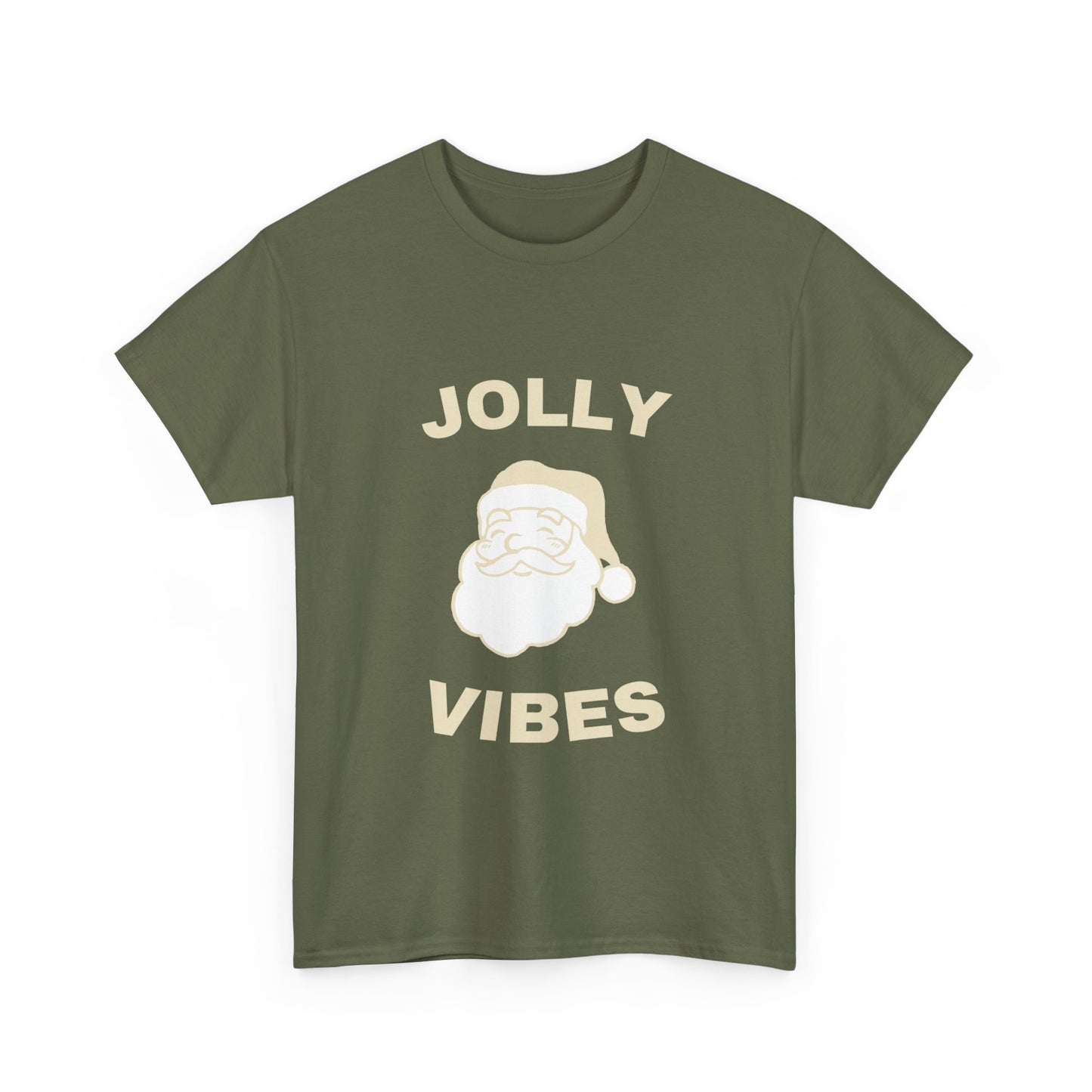 Jolly Vibes Unisex Heavy Cotton Tee for Holiday Cheer, Christmas Gift, Festive T-Shirt, Joyful Apparel, Family Gatherings