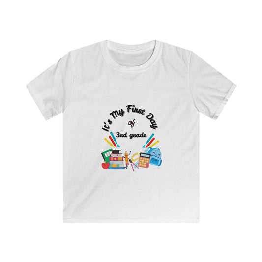 First Day of 3rd Grade Tee - Fun and Comfy T-Shirt for All Occasions, Perfect for Birthdays, Gifts, Summer Play, Casual Wear, School Events
