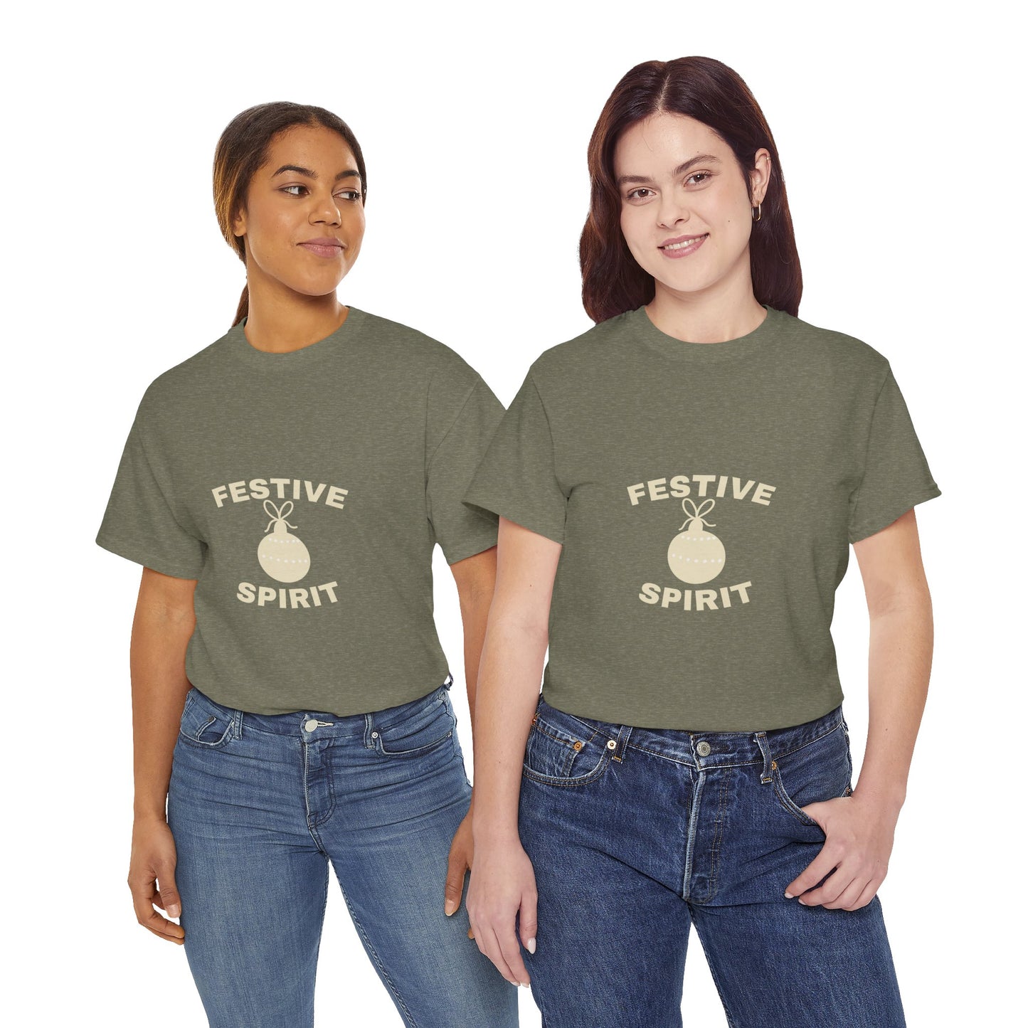 Festive Spirit Unisex Heavy Cotton Tee | Holiday T-Shirt, Christmas Apparel, Gift Idea, Casual Wear, Seasonal Fashion