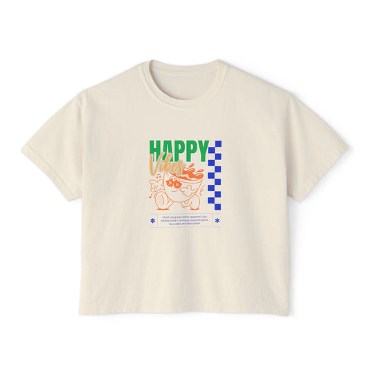 Happy Vibes Cropped Tee