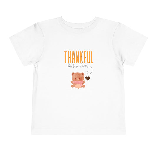 Thankful Baby Bear Toddler Tee, Cute Toddler Shirt, Kids Appreciation Tee, Baby Shower Gift, Fall Outfit
