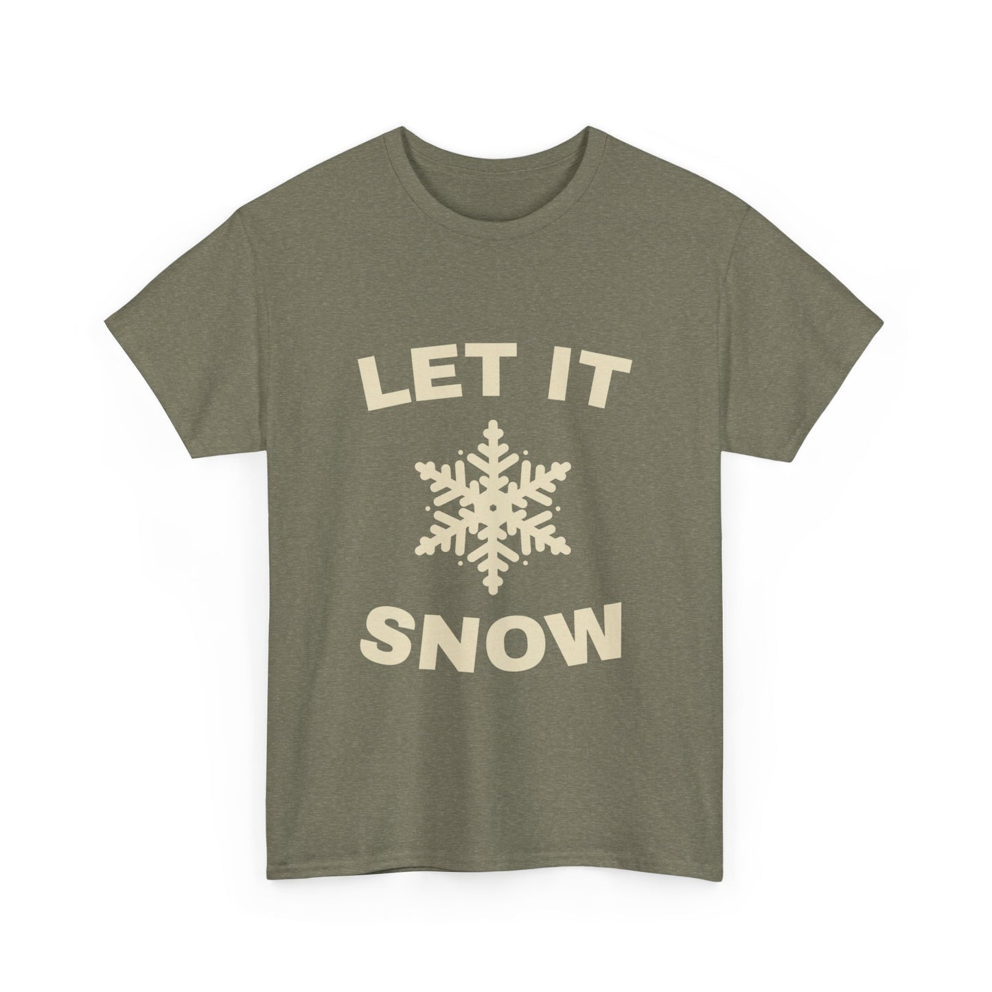 Winter Vibes Unisex Heavy Cotton Tee - Let It Snow! Casual Wear, Holiday Gift, Cozy Style, Winter Fashion, Seasonal T-shirt