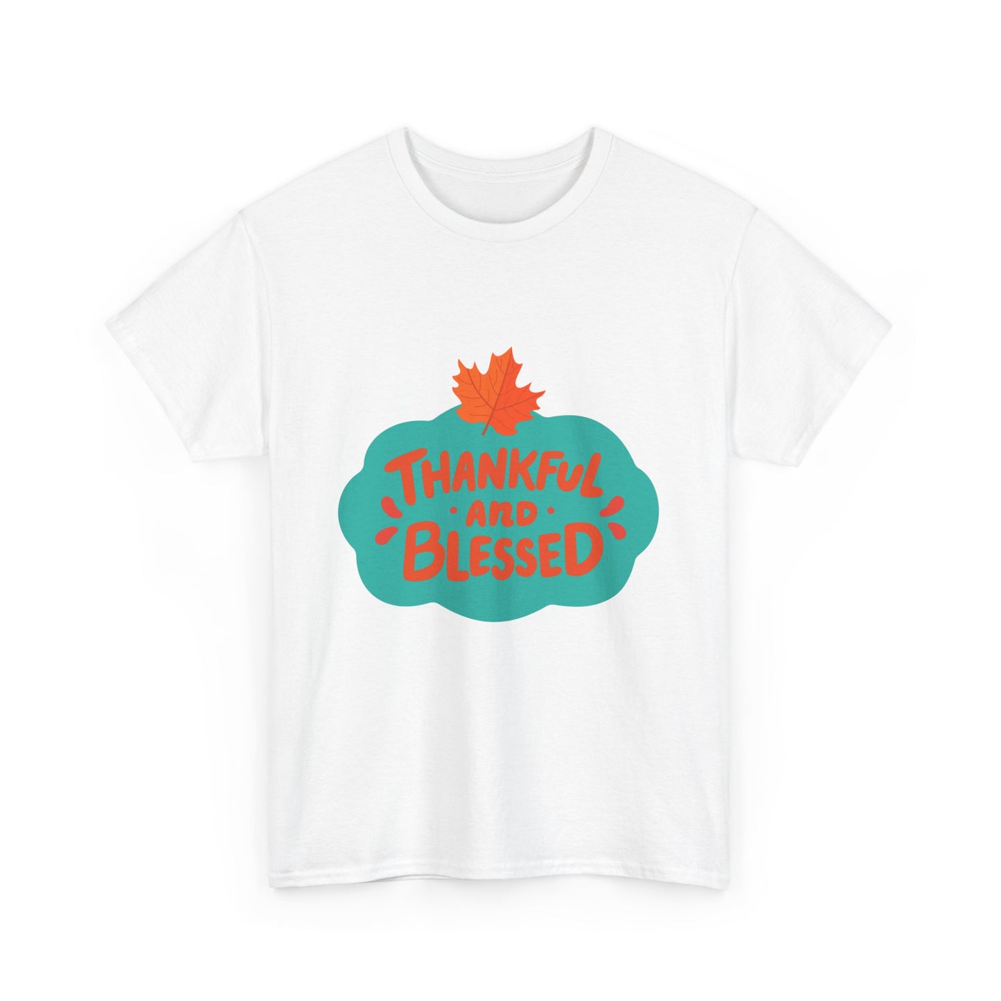 Thankful and Blessed Tee | Unisex Heavy Cotton Tee for Thanksgiving, Casual Wear, Family Gatherings, Gift Idea, Fall Celebration