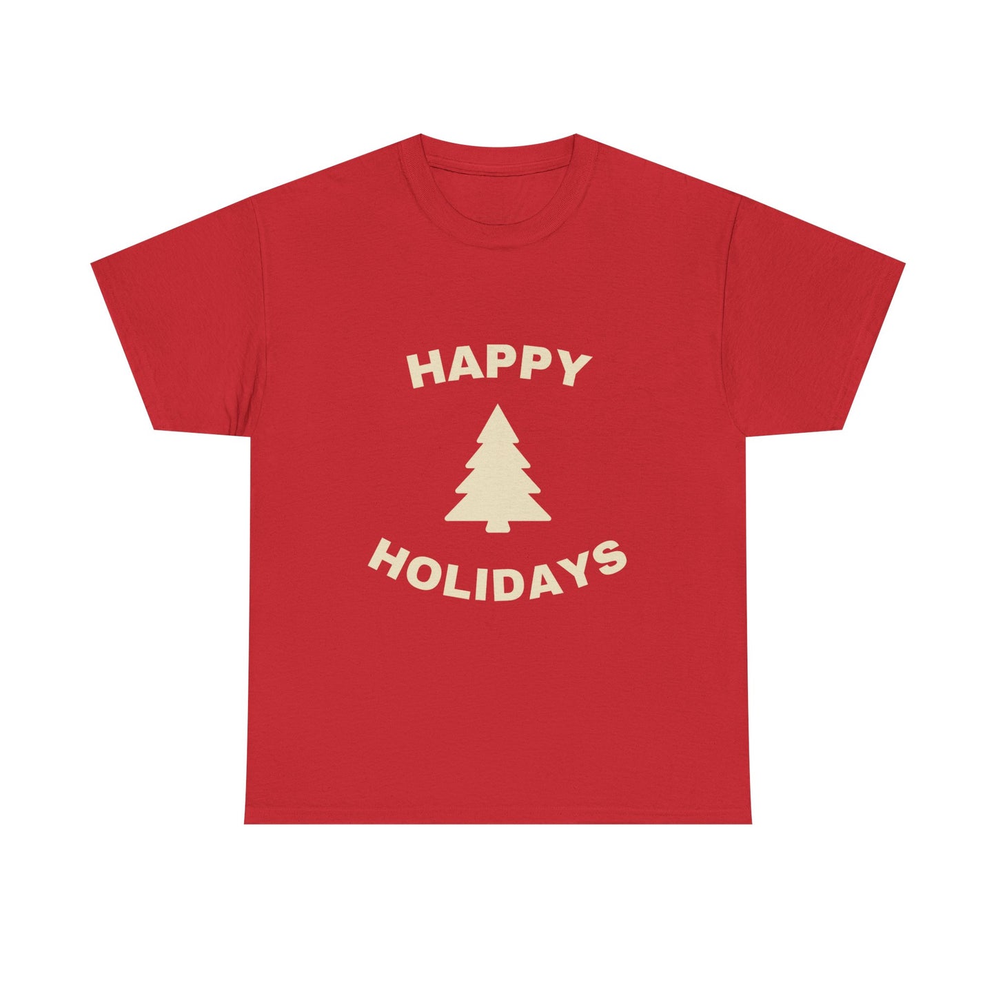 Happy Holidays Unisex Heavy Cotton Tee, Christmas Shirt, Holiday Gift, Festive Apparel, Winter Wear, Seasonal Tee