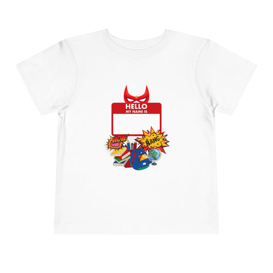 Superhero Toddler Tee - Personalize with Name, Child's Birthday Gift, Fun Party Outfit, Everyday Wear, Kids' Costume