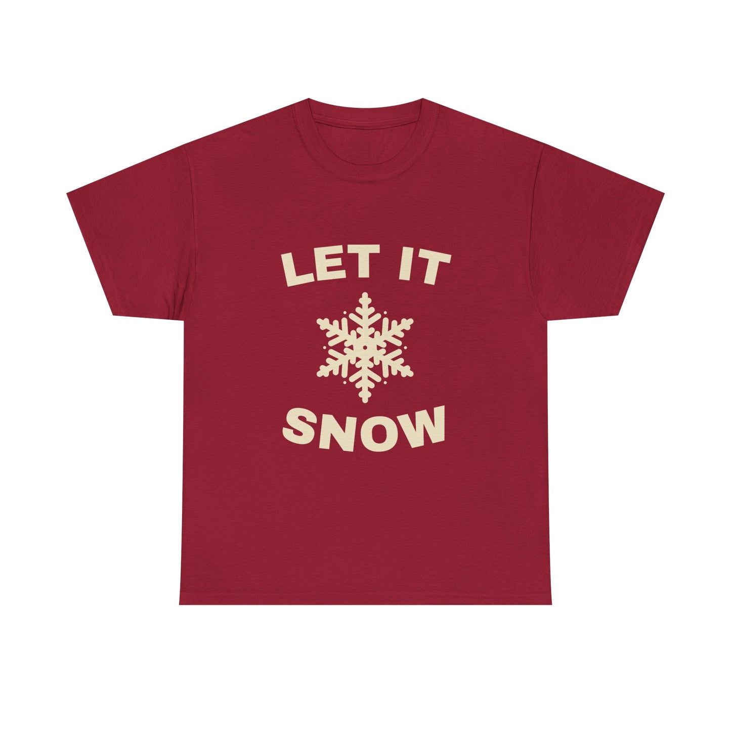 Winter Vibes Unisex Heavy Cotton Tee - Let It Snow! Casual Wear, Holiday Gift, Cozy Style, Winter Fashion, Seasonal T-shirt