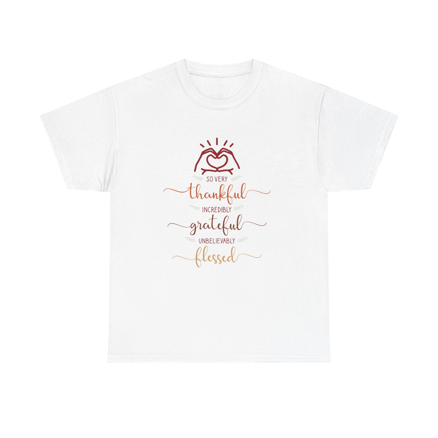 Thankful Unisex Heavy Cotton Tee - Grateful Shirt, Heartfelt Gift, Everyday Wear, Inspirational Quotes, Family Gatherings, Thanksgiving