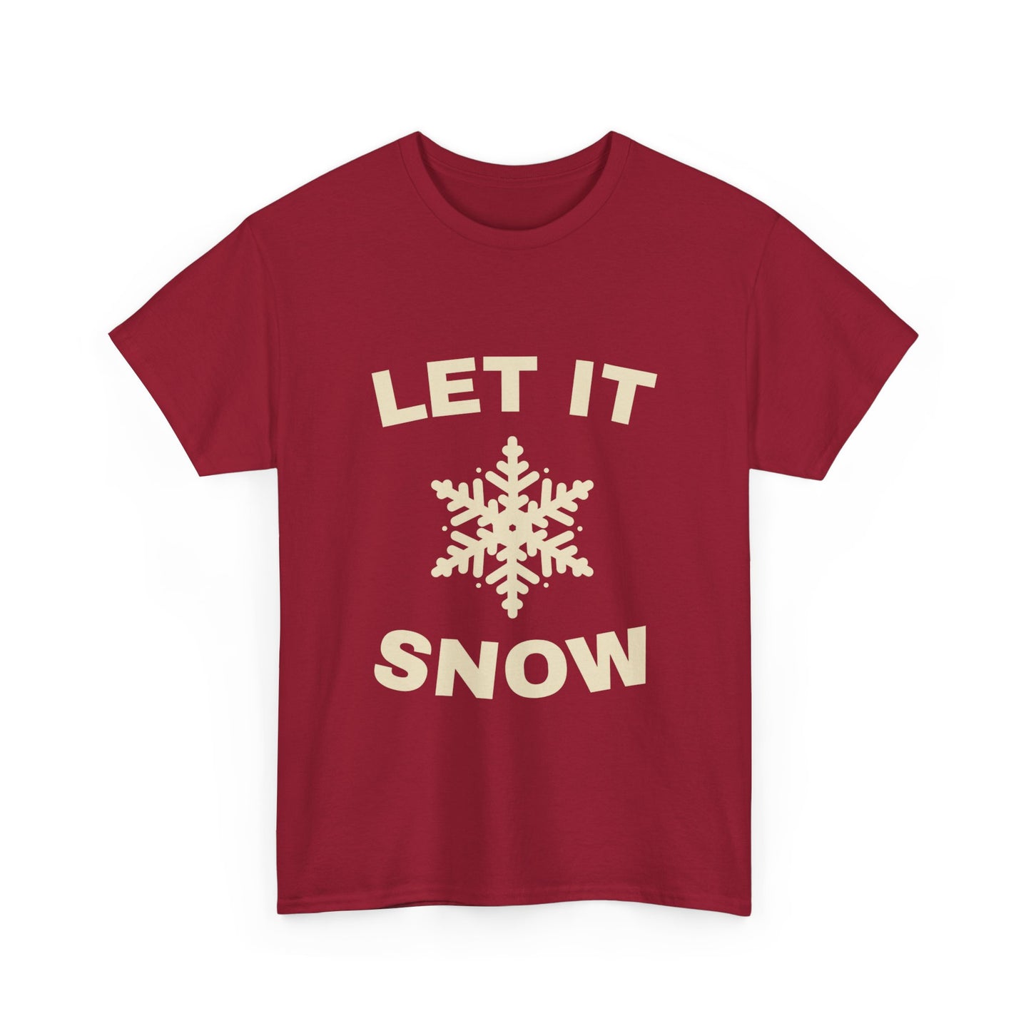 Winter Vibes Unisex Heavy Cotton Tee - Let It Snow! Casual Wear, Holiday Gift, Cozy Style, Winter Fashion, Seasonal T-shirt