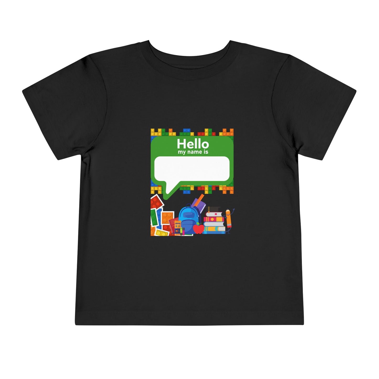 Personalized Toddler Back to School Tee - Hello My Name Is, Fun Kids Shirt, Birthday Gift, Playdate Outfit, Museum Wear