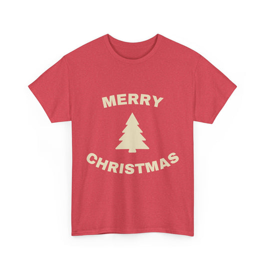 Merry Christmas Unisex Heavy Cotton Tee, Holiday Tee, Christmas Gift, Festive T-Shirt, Seasonal Apparel, Winter Celebration Shirt