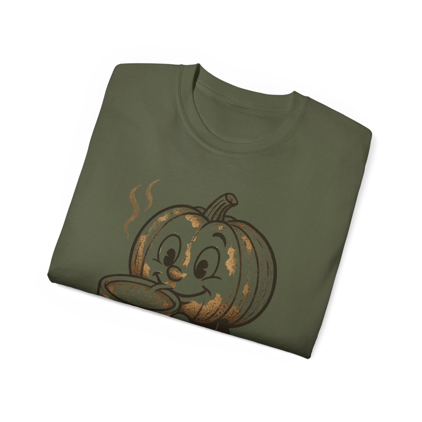 Cozy Pumpkin Coffee Tee, Fall T-Shirt, Halloween Shirt, Cute Unisex Tee, Gift for Pumpkin Lovers, Autumn Apparel