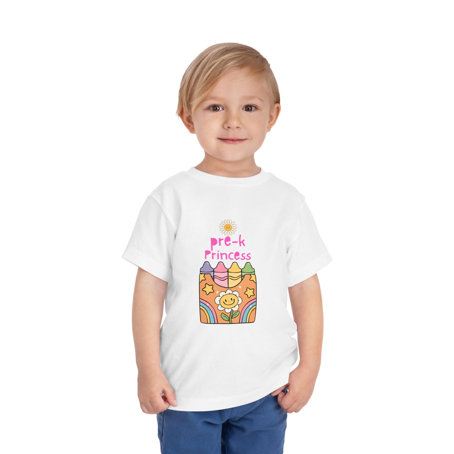 Cute Pre-K Princess Toddler Tee, Fun Kids Shirt, Toddler Birthday Gift, Preschool T-Shirt, Rainbow Crayon Design