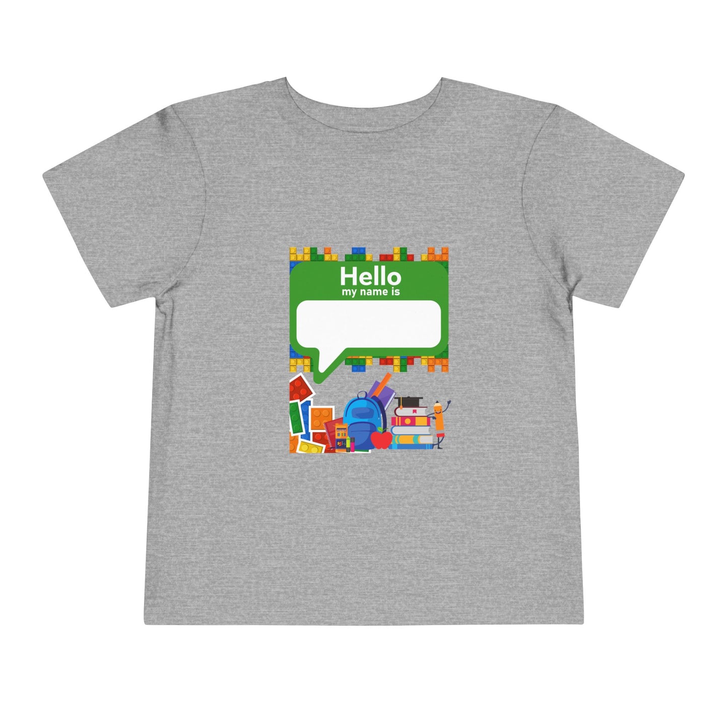 Personalized Toddler Back to School Tee - Hello My Name Is, Fun Kids Shirt, Birthday Gift, Playdate Outfit, Museum Wear