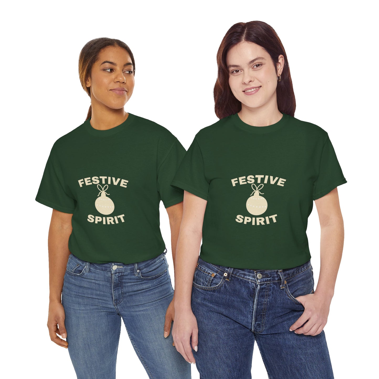Festive Spirit Unisex Heavy Cotton Tee | Holiday T-Shirt, Christmas Apparel, Gift Idea, Casual Wear, Seasonal Fashion