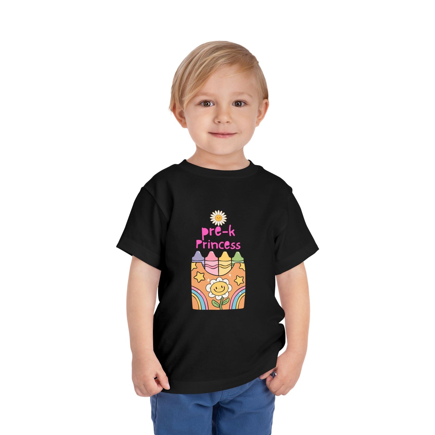 Cute Pre-K Princess Toddler Tee, Fun Kids Shirt, Toddler Birthday Gift, Preschool T-Shirt, Rainbow Crayon Design