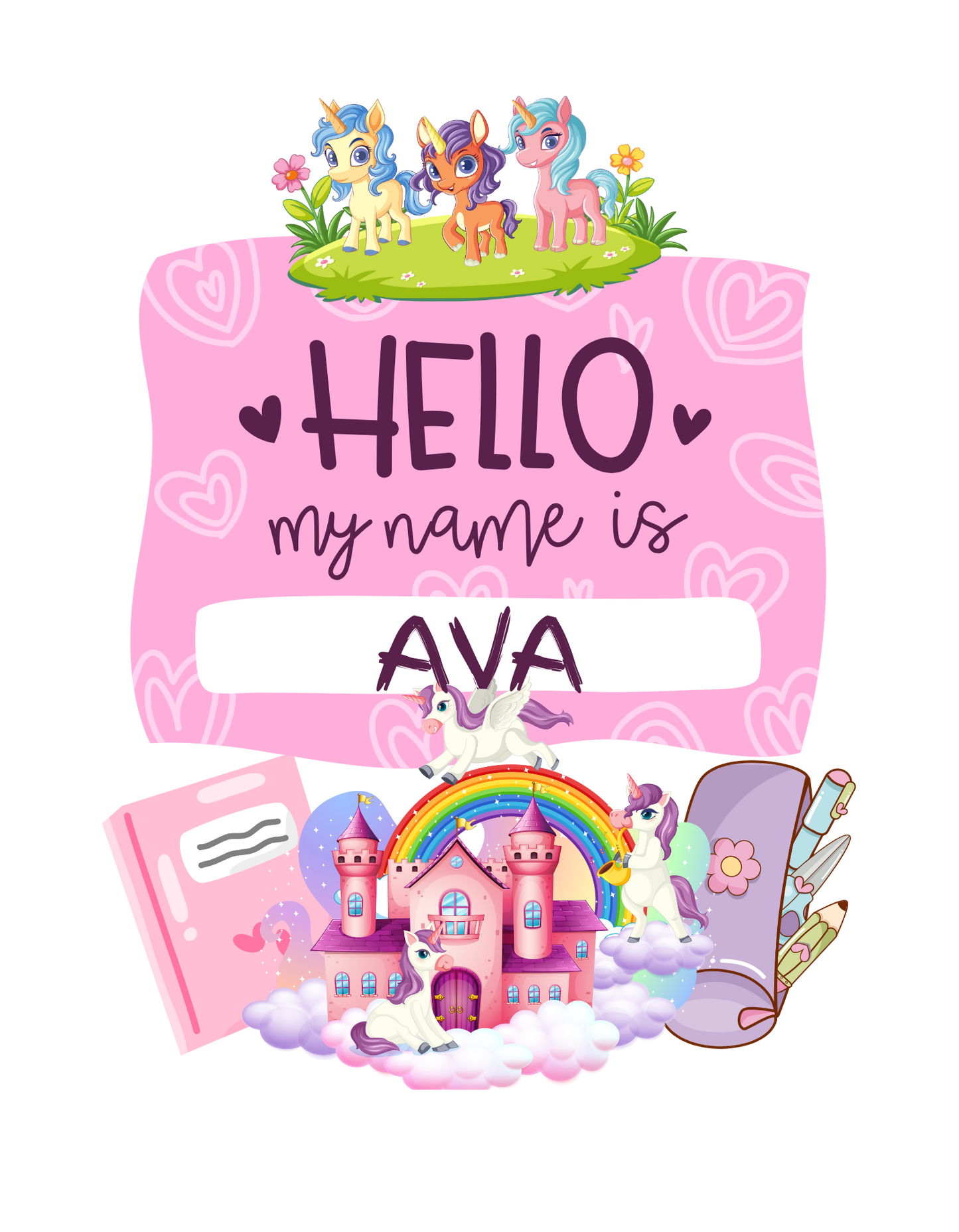 Personalized Toddler Tee - Colorful 'Hello My Name Is' Design, Kids Gift, Birthday, Back to School, Playdate Essentials