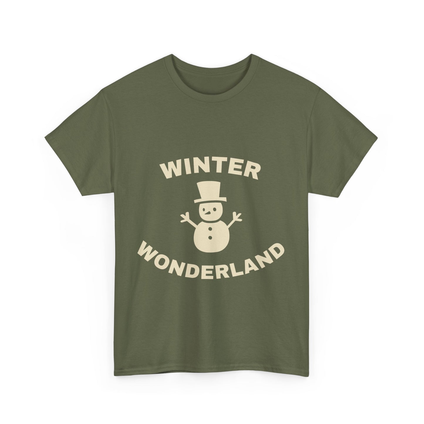 Winter Wonderland Unisex Heavy Cotton Tee, Holiday T-Shirt, Cozy Winter Apparel, Snowman Shirt, Gift for Him/Her