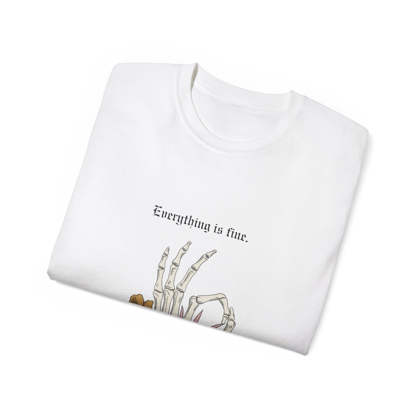 Everything is Fine Skeleton Floral Tee