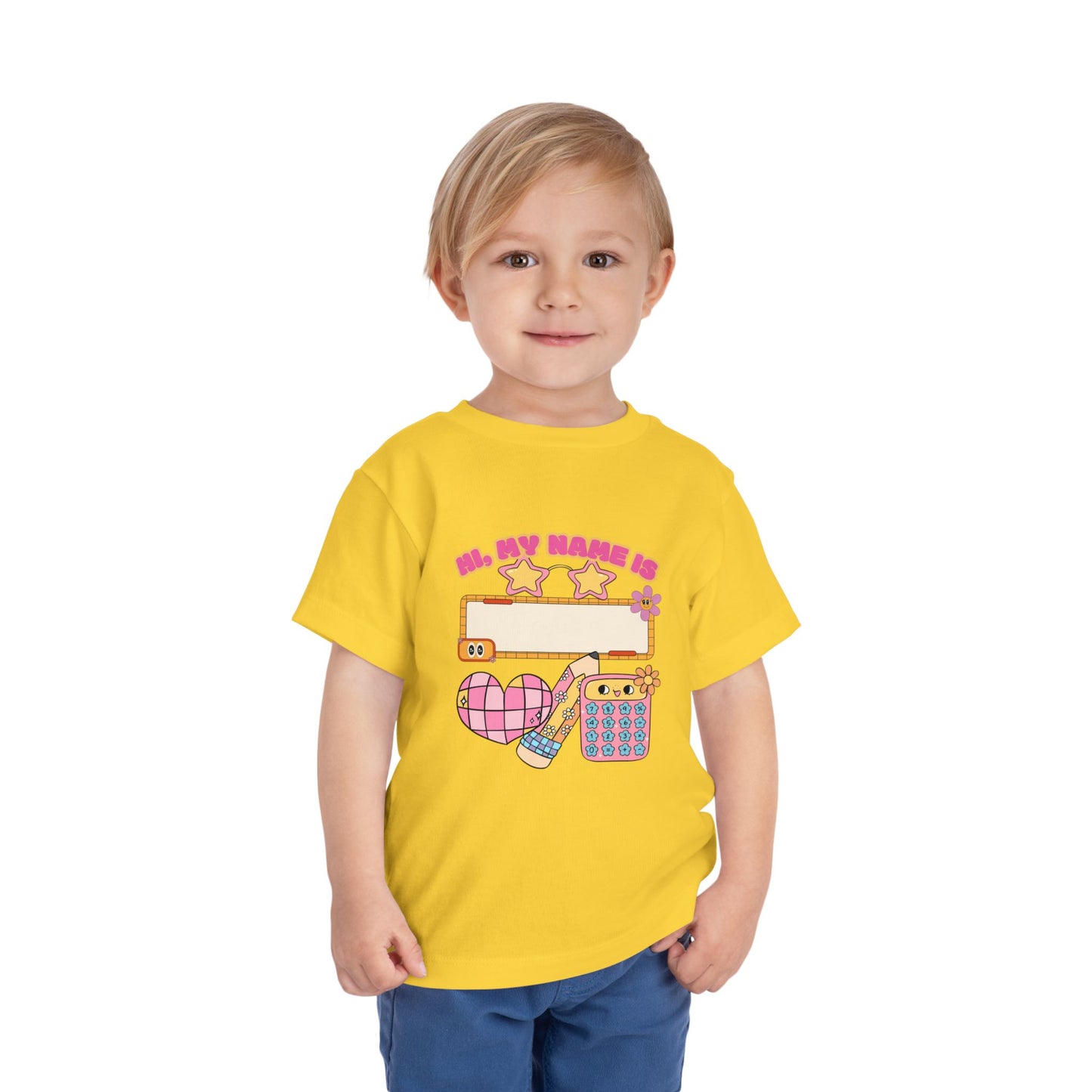 Back to School 'Hi, My Name Is' Design, Personalized Kids Shirt, Summer Playwear, Birthday Gift, Cute Toddler Outfit