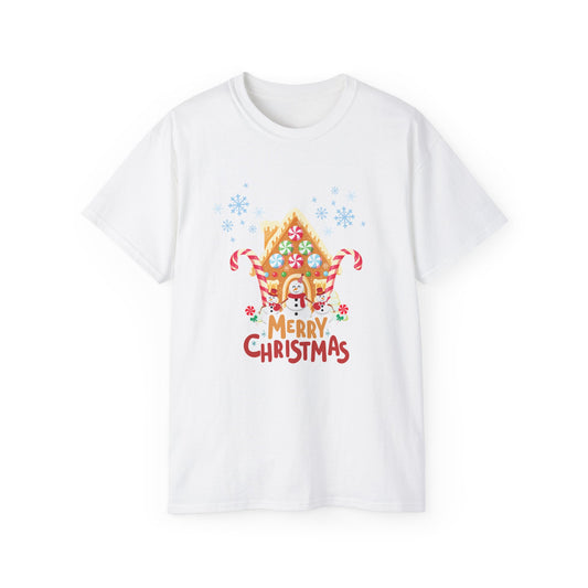 Merry Christmas Gingerbread House Tee