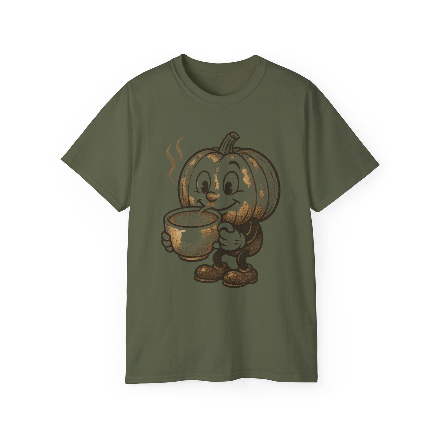 Cozy Pumpkin Coffee Tee, Fall T-Shirt, Halloween Shirt, Cute Unisex Tee, Gift for Pumpkin Lovers, Autumn Apparel