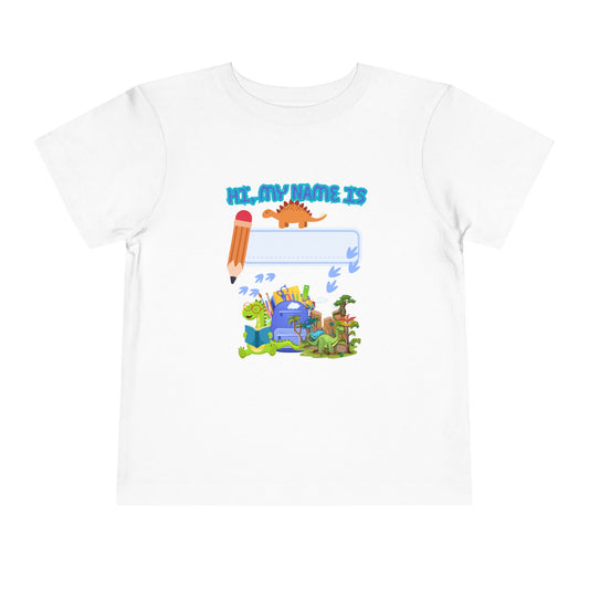Dinosaur Back to School Toddler Tee, Kids Name Shirt, Birthday Gift, Toddler T-Shirt, Cute Dino Apparel