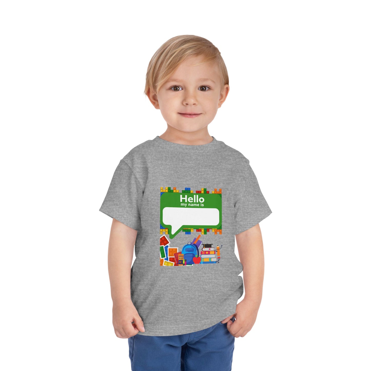 Personalized Toddler Back to School Tee - Hello My Name Is, Fun Kids Shirt, Birthday Gift, Playdate Outfit, Museum Wear