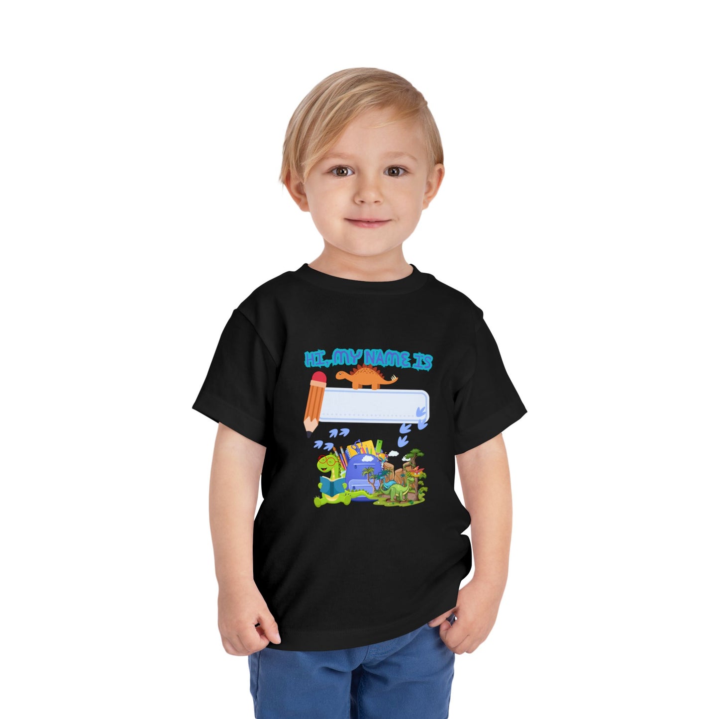 Dinosaur Back to School Toddler Tee, Kids Name Shirt, Birthday Gift, Toddler T-Shirt, Cute Dino Apparel