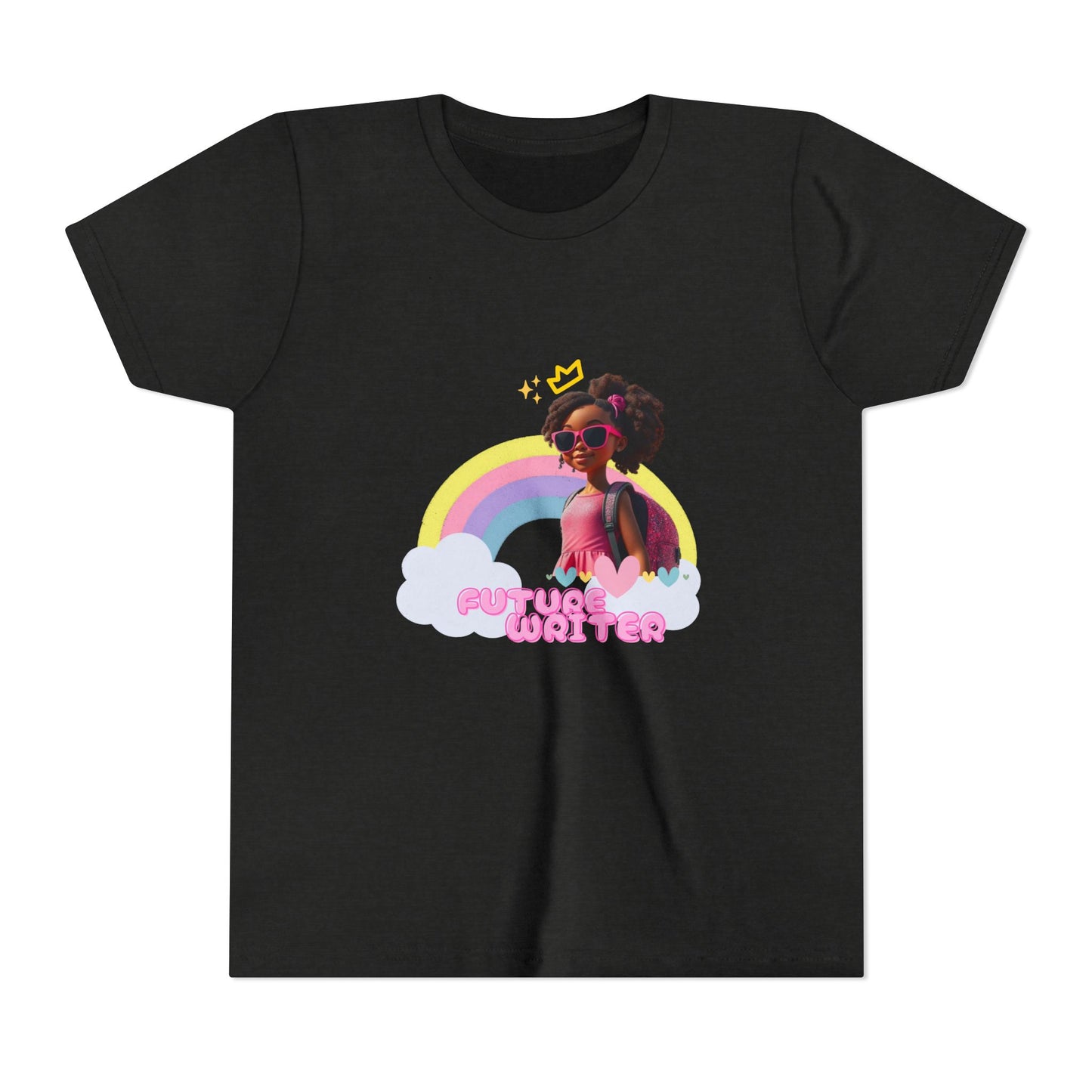 Future Writer Tee for Kids, Trendy Youth T-Shirt, Girl's Rainbow Shirt, Birthday Gift, Summer Casual Wear, Fun Graphic Tee