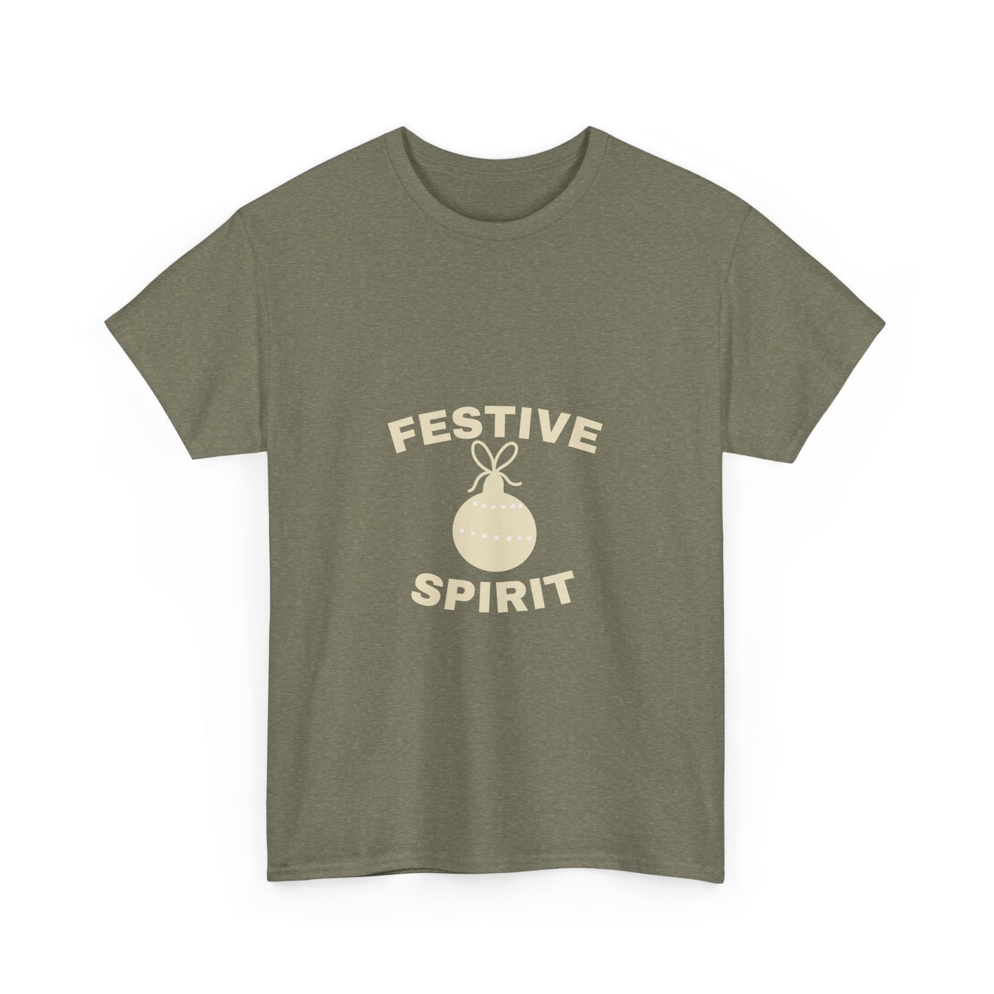 Festive Spirit Unisex Heavy Cotton Tee | Holiday T-Shirt, Christmas Apparel, Gift Idea, Casual Wear, Seasonal Fashion