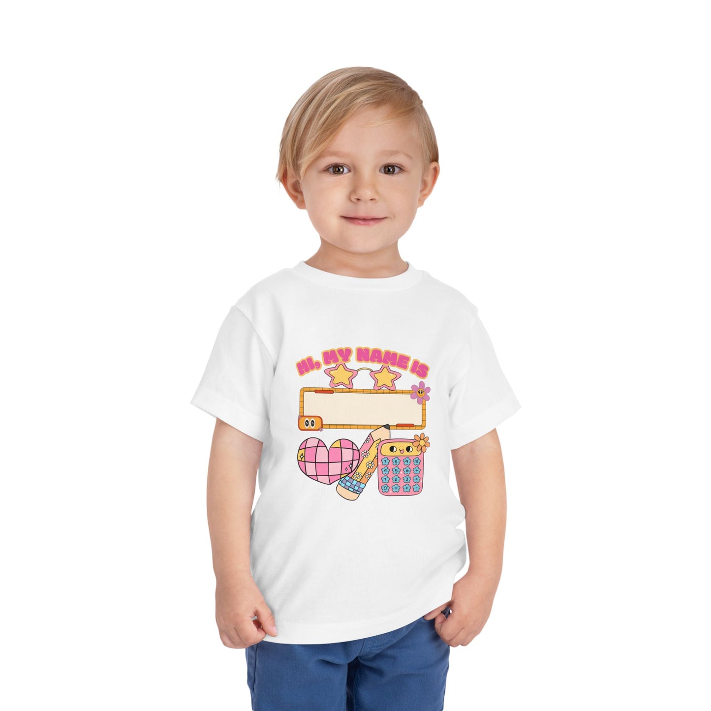 Back to School 'Hi, My Name Is' Design, Personalized Kids Shirt, Summer Playwear, Birthday Gift, Cute Toddler Outfit