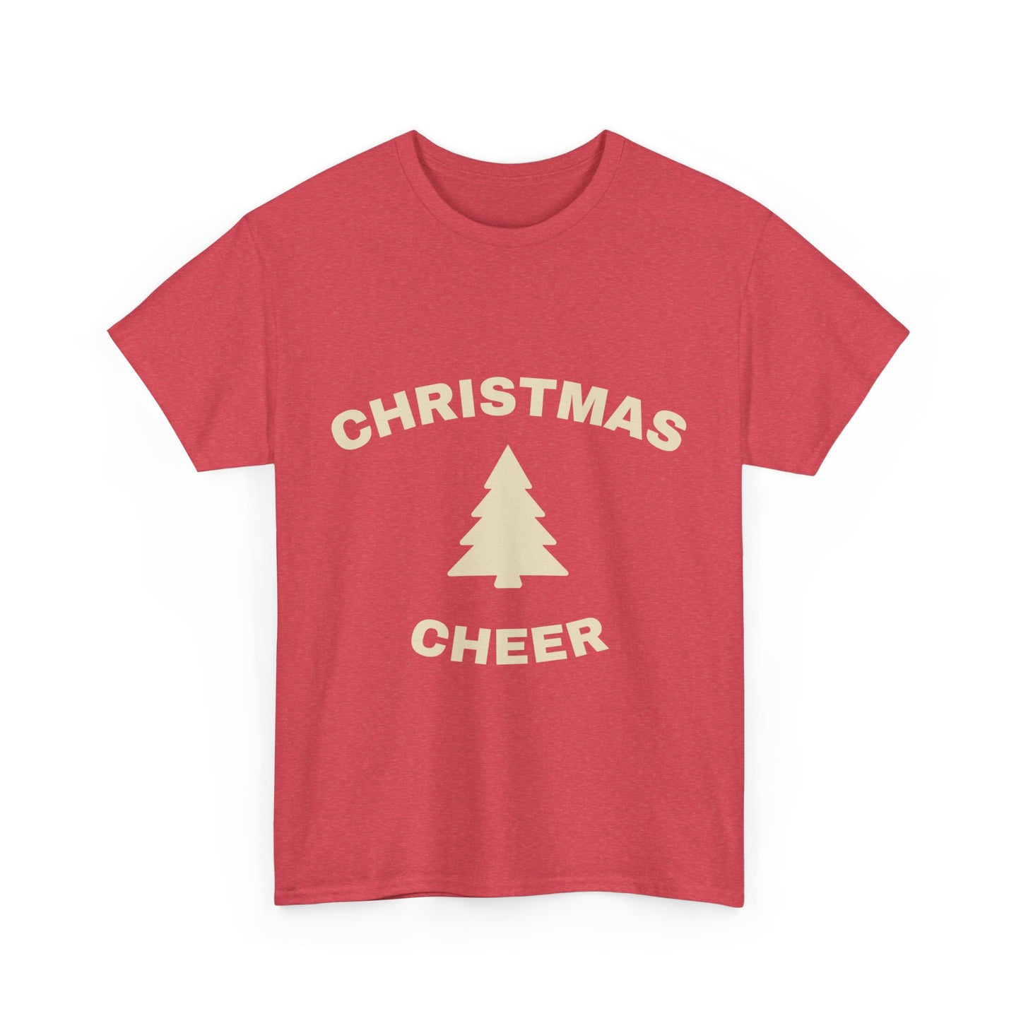 Unisex Heavy Cotton Tee - Christmas Cheer Tee, Holiday Gift Shirt, Seasonal T-Shirt, Festive Apparel, Christmas Party Outfit