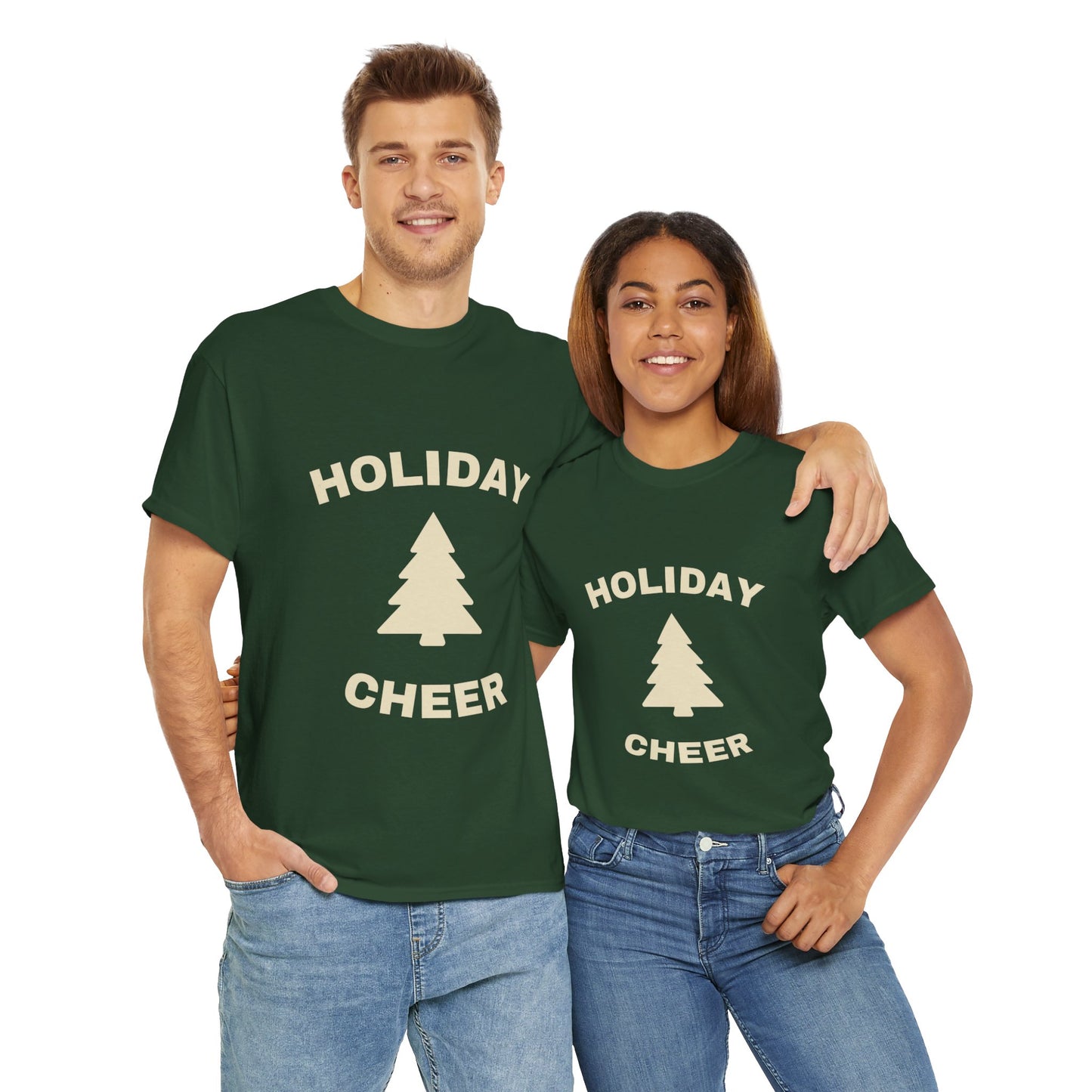 Holiday Cheer Unisex Heavy Cotton Tee, Christmas Gift, Casual Wear, Soft Cotton Tee, Winter Apparel, Unisex T-Shirt