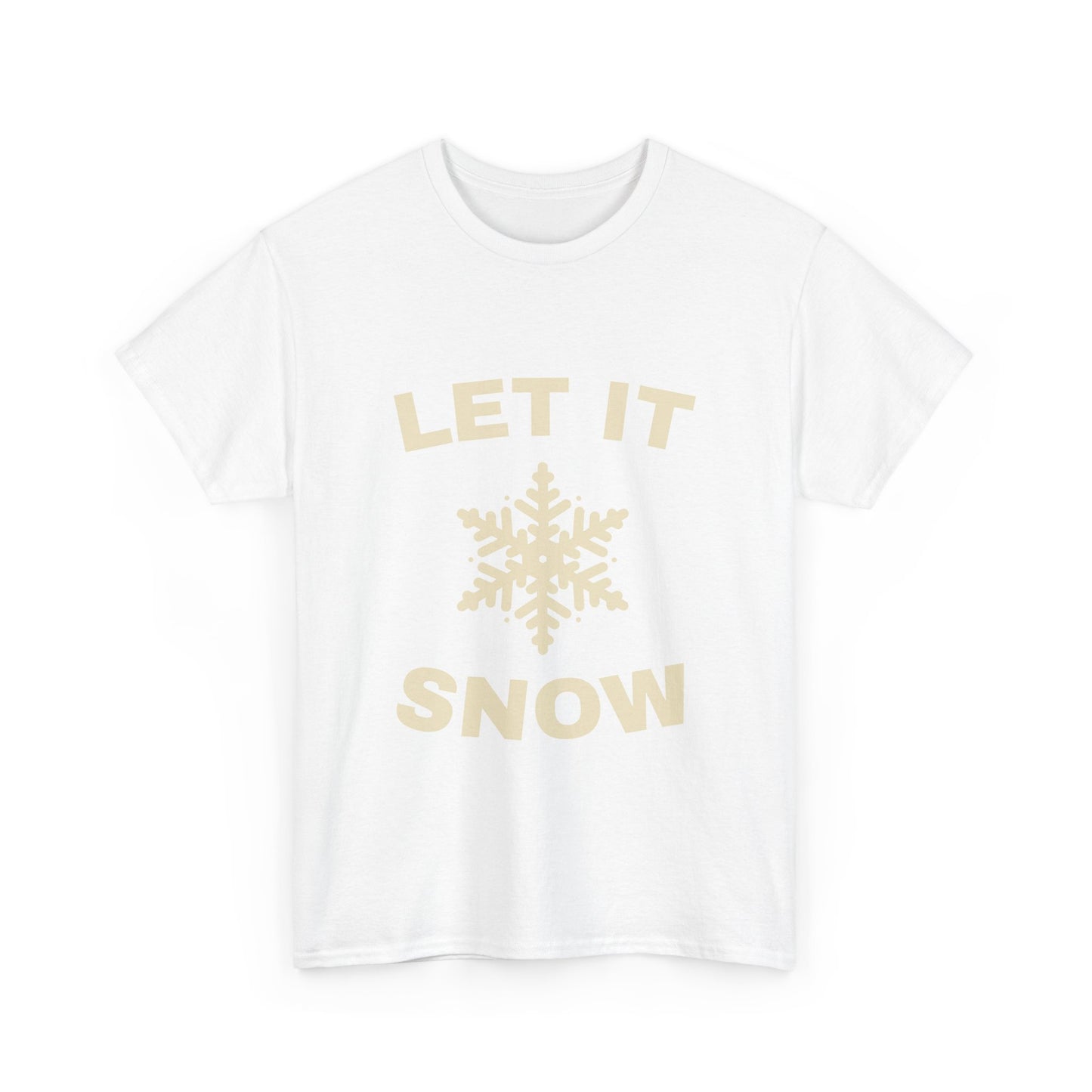 Winter Vibes Unisex Heavy Cotton Tee - Let It Snow! Casual Wear, Holiday Gift, Cozy Style, Winter Fashion, Seasonal T-shirt