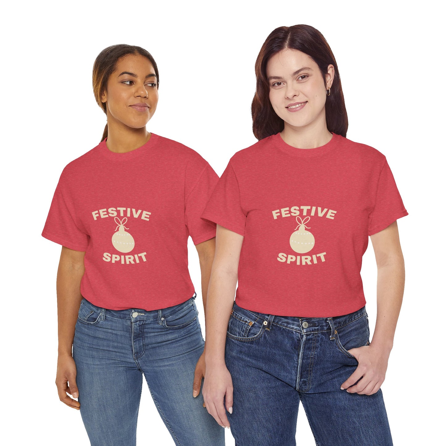 Festive Spirit Unisex Heavy Cotton Tee | Holiday T-Shirt, Christmas Apparel, Gift Idea, Casual Wear, Seasonal Fashion