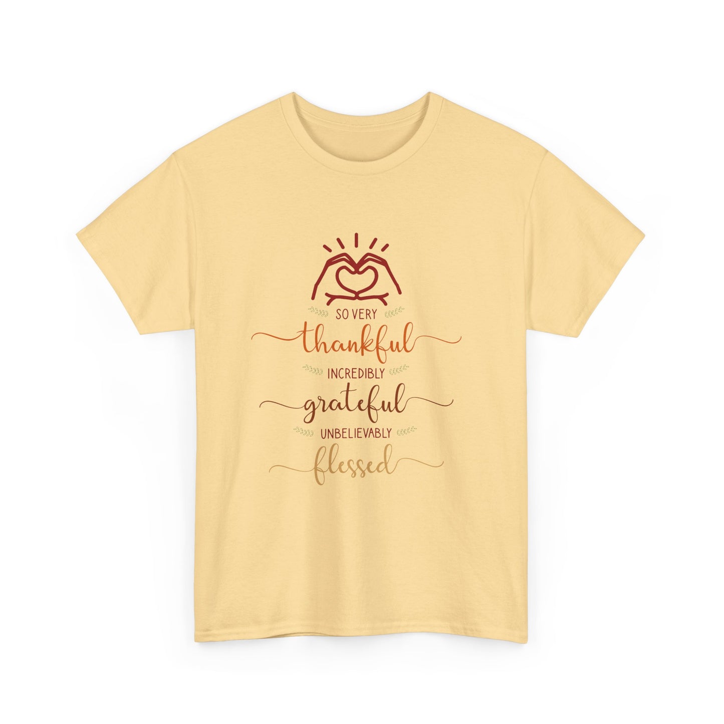 Thankful Unisex Heavy Cotton Tee - Grateful Shirt, Heartfelt Gift, Everyday Wear, Inspirational Quotes, Family Gatherings, Thanksgiving