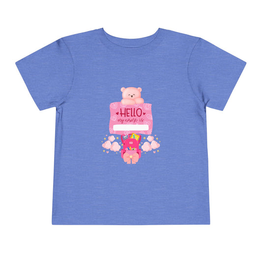 Personalized Toddler Tee – Fun Short Sleeve Shirt for Kids, Perfect for Playdates, Birthdays, Gifts, Everyday Wear, Hello Design