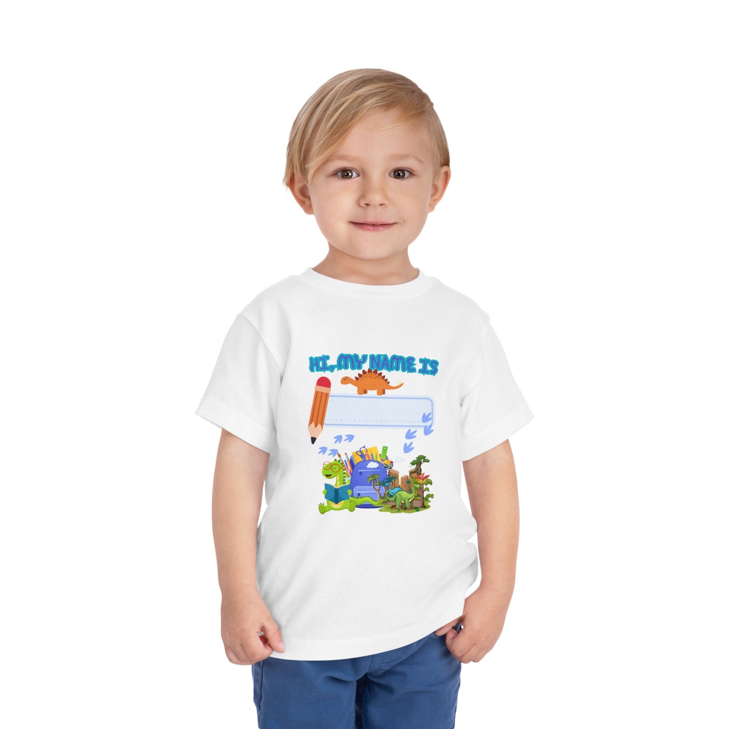 Dinosaur Back to School Toddler Tee, Kids Name Shirt, Birthday Gift, Toddler T-Shirt, Cute Dino Apparel