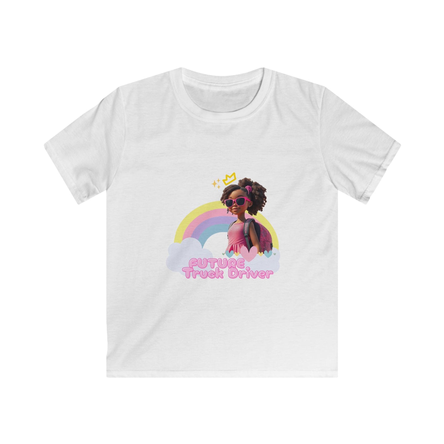 Future Truck Driver Tee with Fun Rainbow Truck Driver Design