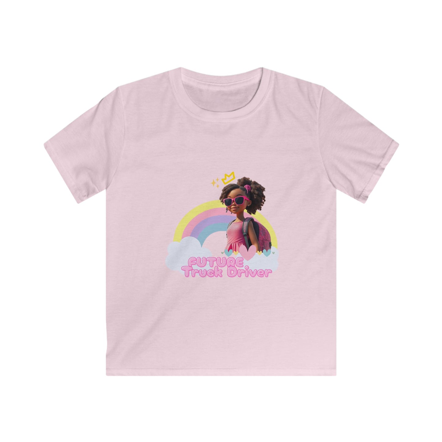 Future Truck Driver Tee with Fun Rainbow Truck Driver Design