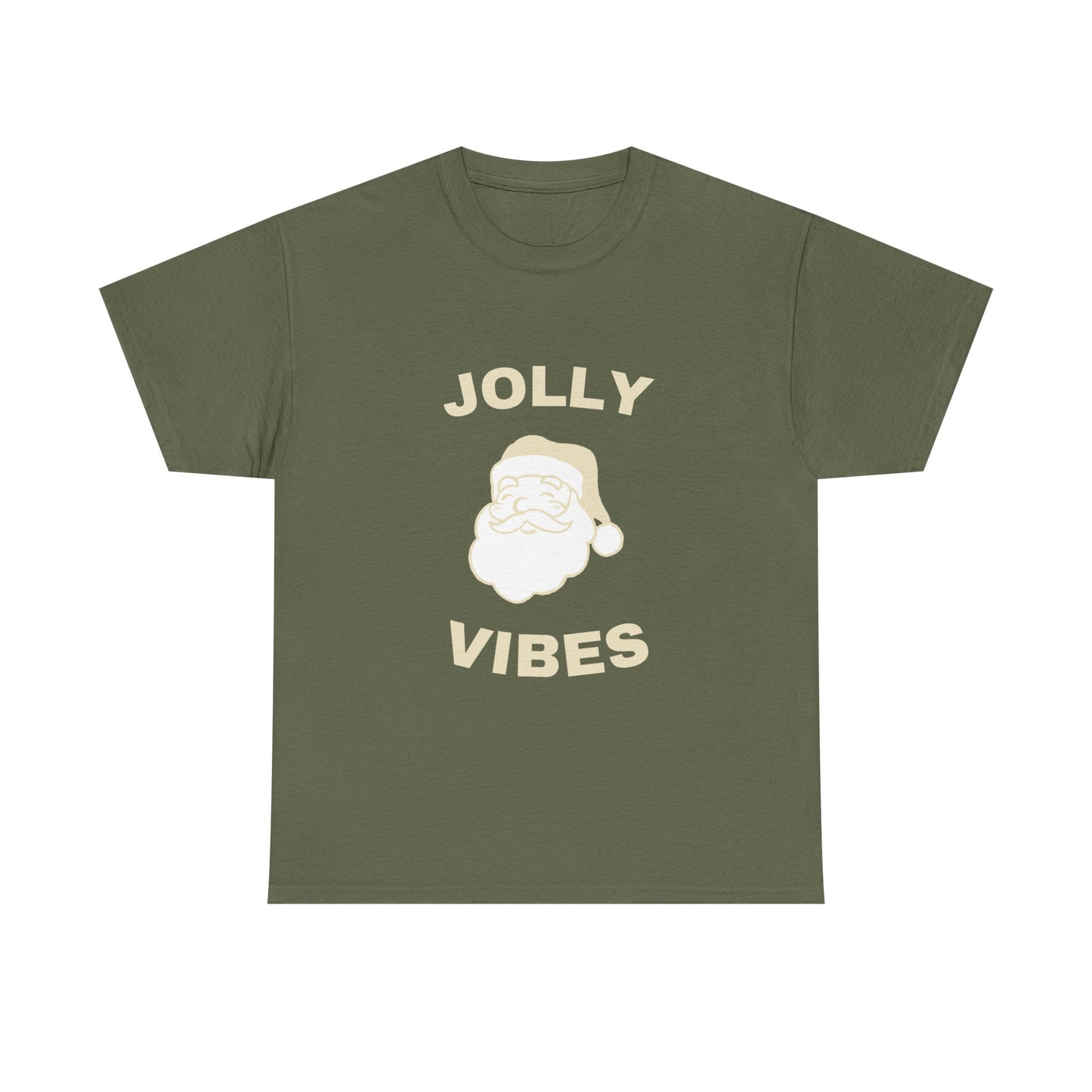 Jolly Vibes Unisex Heavy Cotton Tee for Holiday Cheer, Christmas Gift, Festive T-Shirt, Joyful Apparel, Family Gatherings