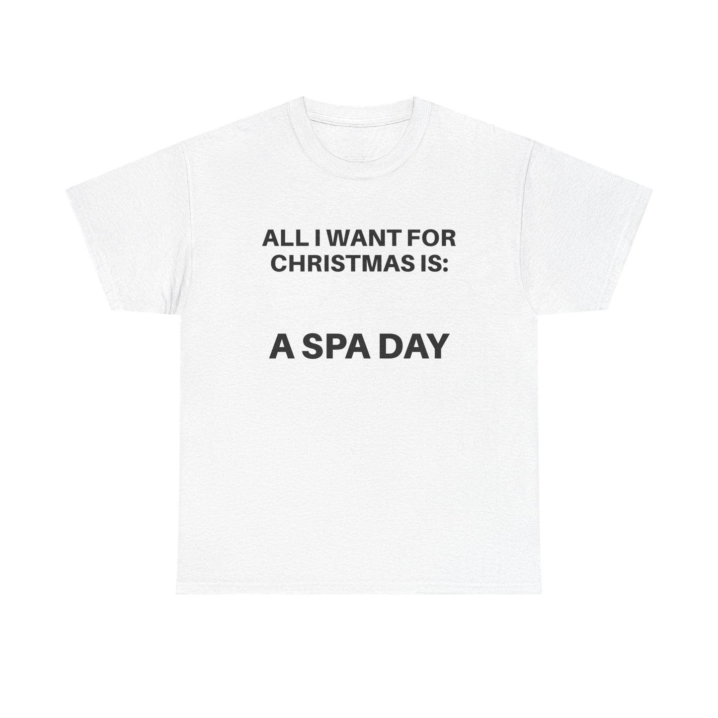 Christmas Spa Day Tee, Unisex Cotton T-Shirt, Holiday Gift Shirt, Relaxation Apparel, Funny Holiday Tee, Self-Care Top