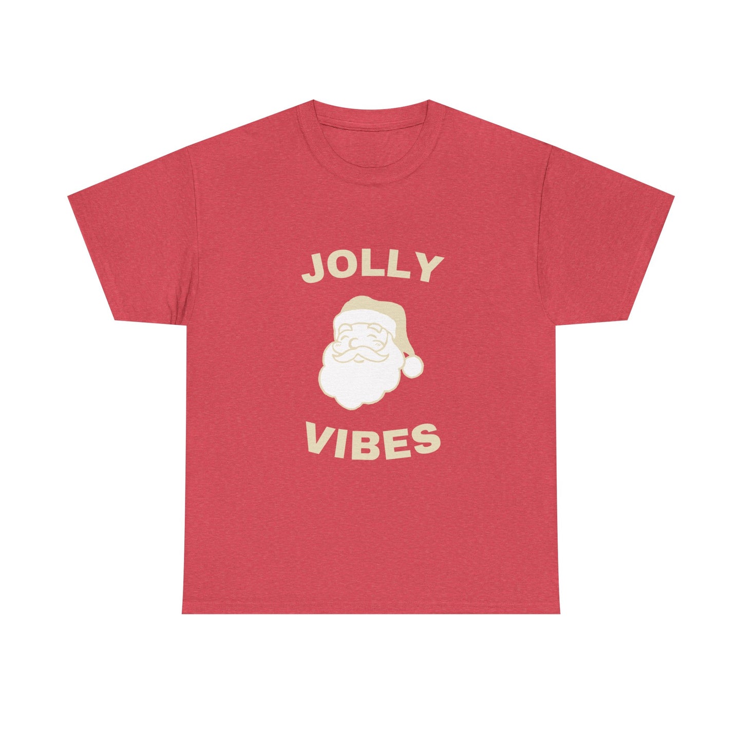 Jolly Vibes Unisex Heavy Cotton Tee for Holiday Cheer, Christmas Gift, Festive T-Shirt, Joyful Apparel, Family Gatherings