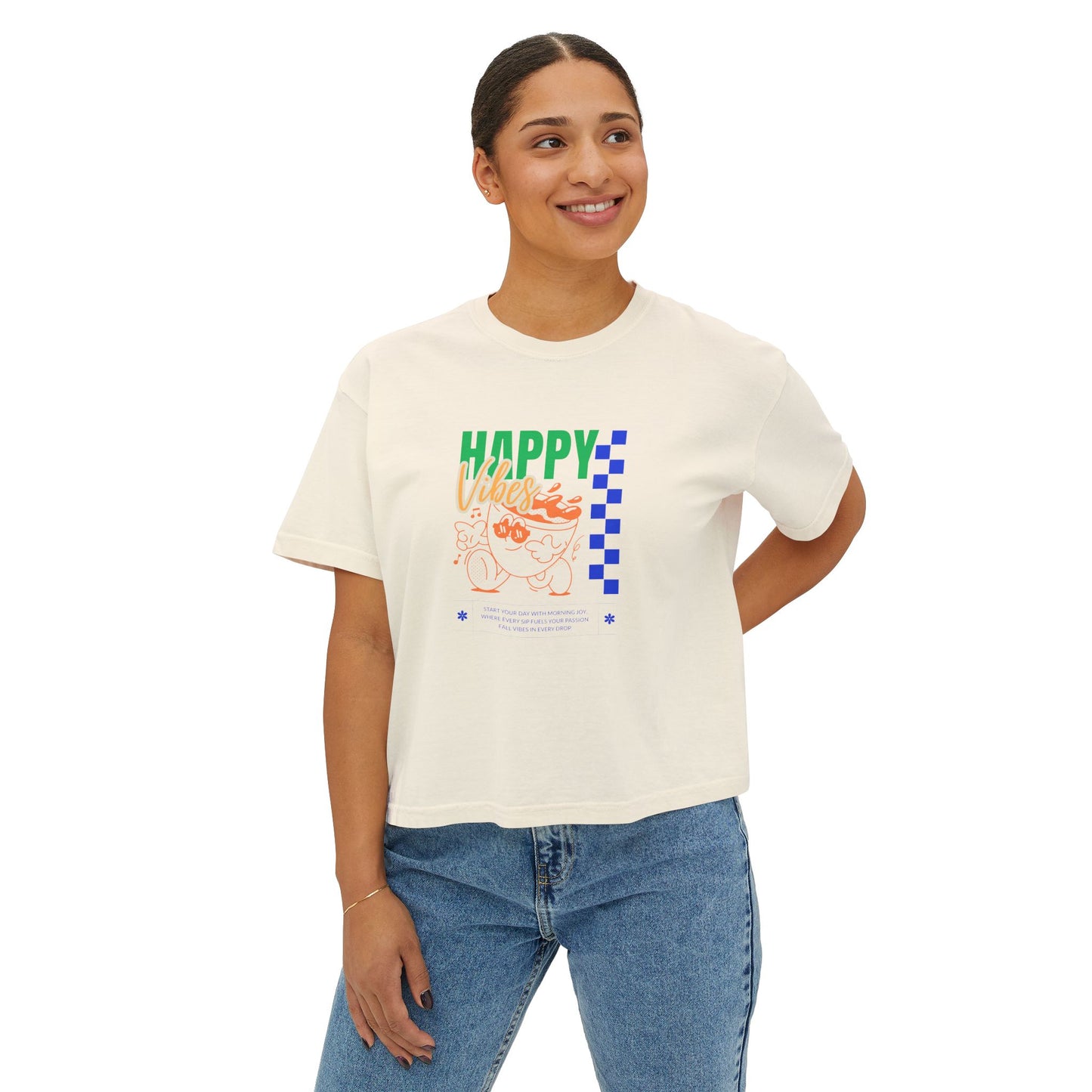 Happy Vibes Cropped Tee